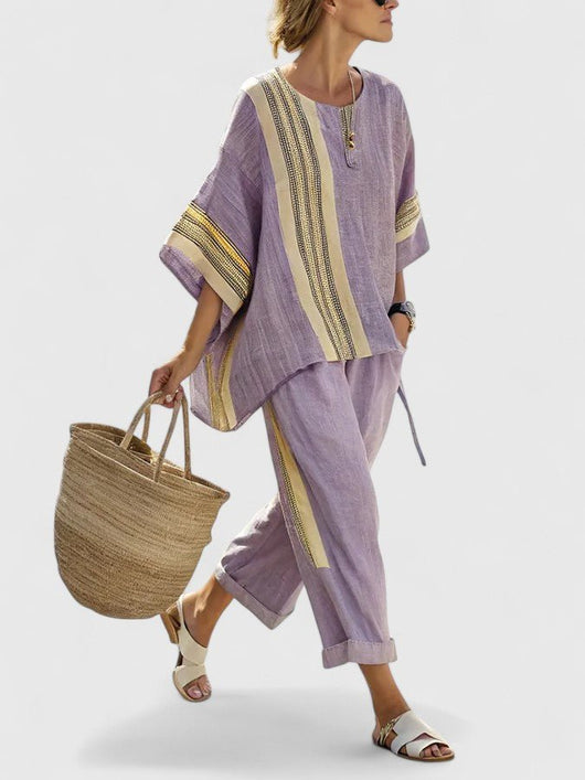 Johanna | Damen Leinen-Mix Oversize Zweiteiler Set