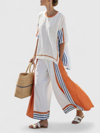 Johanna | Damen Leinen-Mix Oversize Zweiteiler Set