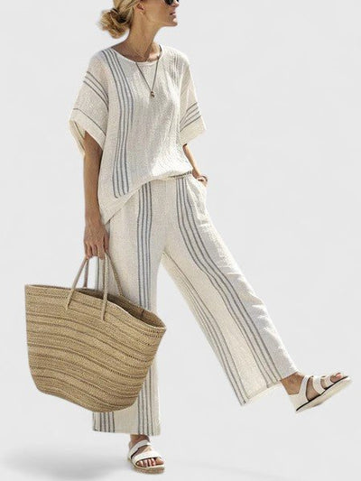 Johanna | Damen Leinen-Mix Oversize Zweiteiler Set