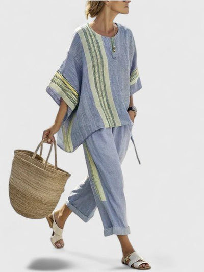 Johanna | Damen Leinen-Mix Oversize Zweiteiler Set