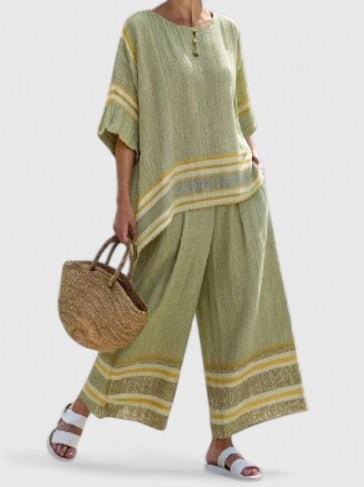 Johanna | Damen Leinen-Mix Oversize Zweiteiler Set