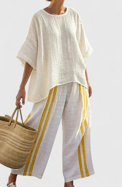 Johanna | Damen Leinen-Mix Oversize Zweiteiler Set