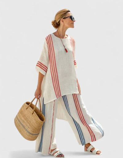 Johanna | Damen Leinen-Mix Oversize Zweiteiler Set
