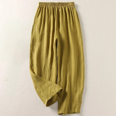 Hannah | Damen Leinen Relaxed-Fit Elastikbund Hose