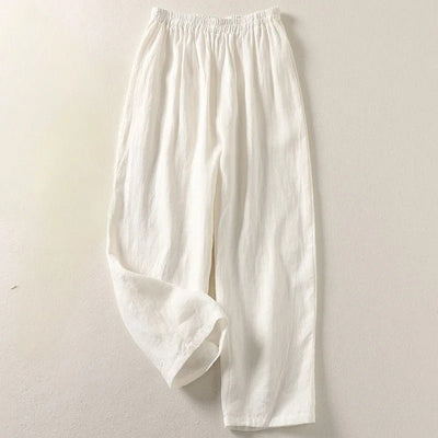 Hannah | Damen Leinen Relaxed-Fit Elastikbund Hose