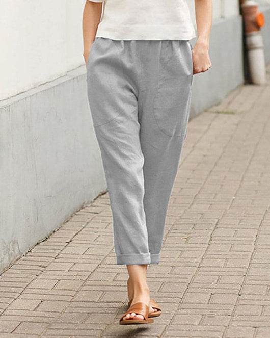 Johanna | Damen Linnen-Baumwoll Relaxed-Fit Harem Hose
