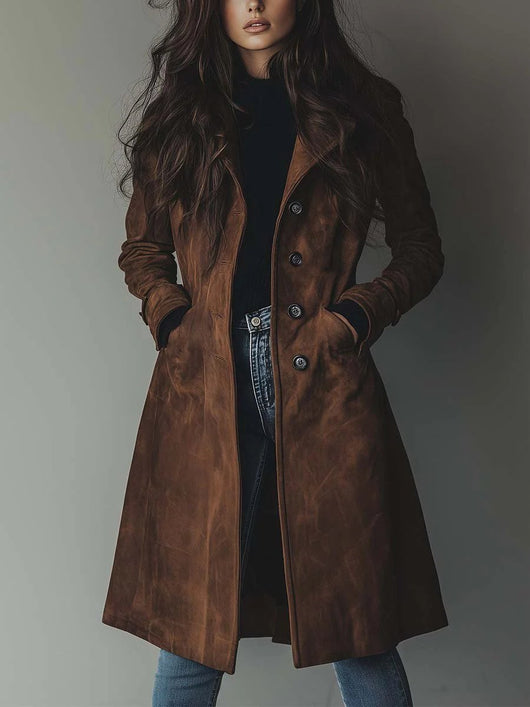Luisa | Damen Longline Zweireihiger Tailored Trench Coat