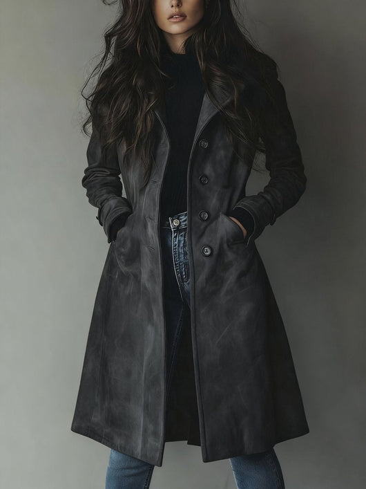 Luisa | Damen Longline Zweireihiger Tailored Trench Coat