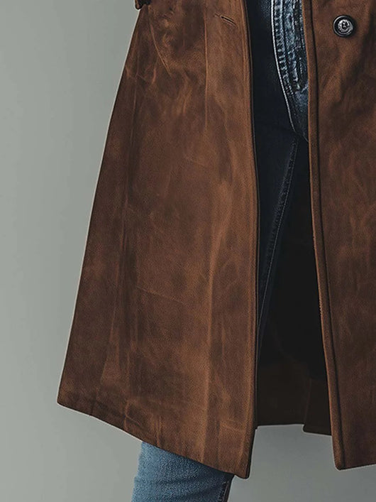 Luisa | Damen Longline Zweireihiger Tailored Trench Coat