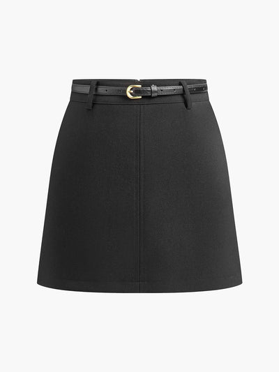 Elfriede | Damen Mini Rock Taillengürtel Reißverschluss