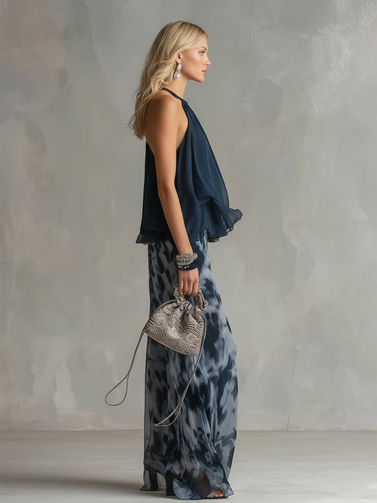 Annika | Damen Neckholder Weite Zweiteiler Set