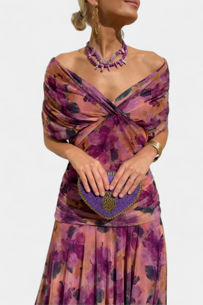 Greta | Damen Off-Shoulder Cocktailparty-Kleid figurbetontes Maxi-Abendkleid