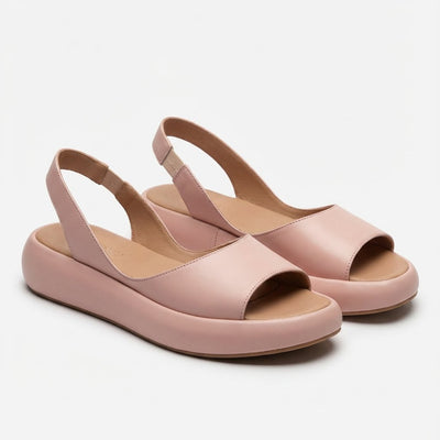 Greta | Damen Offene Keilsandaletten Slingback Elastischer Fersenriemen