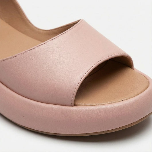 Greta | Damen Offene Keilsandaletten Slingback Elastischer Fersenriemen