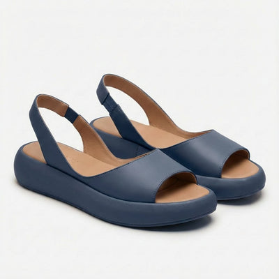 Greta | Damen Offene Keilsandaletten Slingback Elastischer Fersenriemen