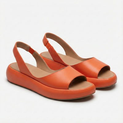 Greta | Damen Offene Keilsandaletten Slingback Elastischer Fersenriemen