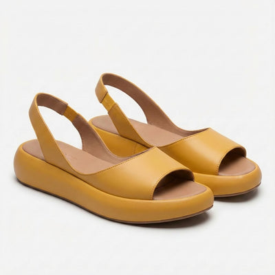 Greta | Damen Offene Keilsandaletten Slingback Elastischer Fersenriemen
