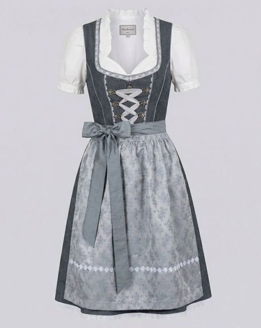 Marlene | Damen Oktoberfest Dirndl 3-teiliges Trachtenkleid mit Schürze und Bluse