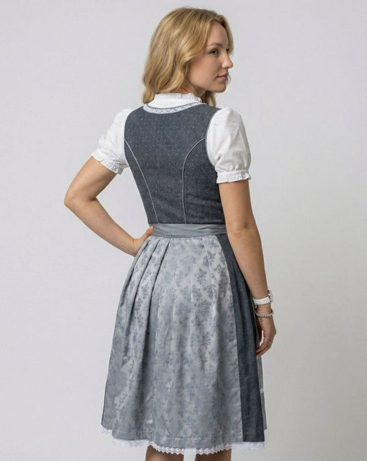 Marlene | Damen Oktoberfest Dirndl 3-teiliges Trachtenkleid mit Schürze und Bluse