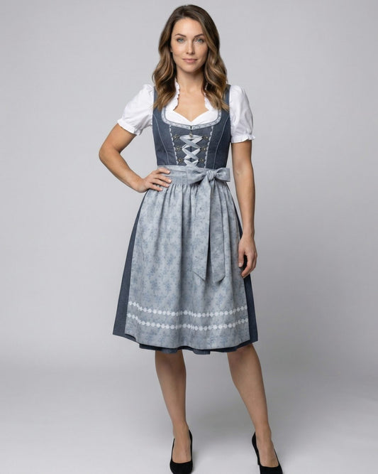 Luisa | Damen Oktoberfest Dirndl Kleid Figurbetonter Trachten-Schnitt