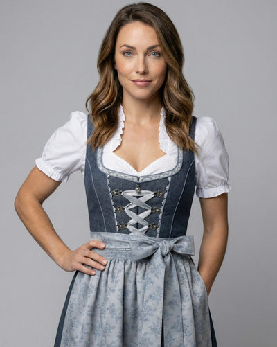 Luisa | Damen Oktoberfest Dirndl Kleid Figurbetonter Trachten-Schnitt