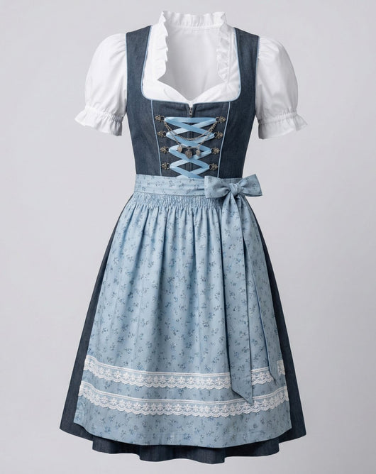 Luisa | Damen Oktoberfest Dirndl Kleid Figurbetonter Trachten-Schnitt