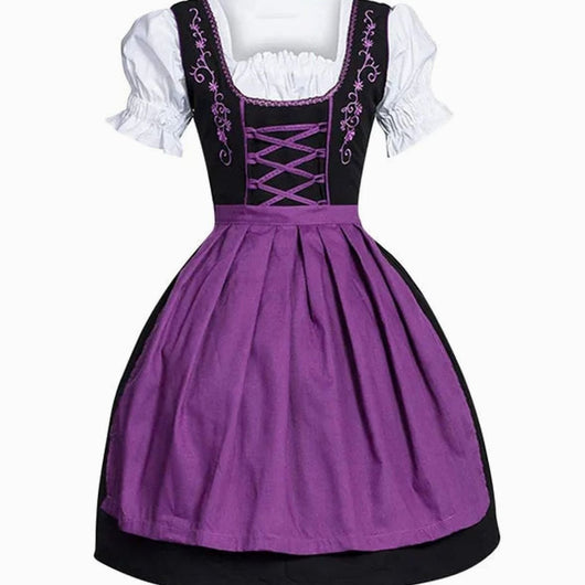 Johanna | Damen Oktoberfest Dirndl Kleid mit Schnürung Schürze Bluse