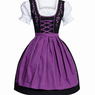 Johanna | Damen Oktoberfest Dirndl Kleid mit Schnürung Schürze Bluse