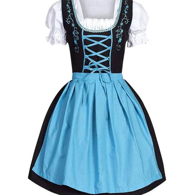 Johanna | Damen Oktoberfest Dirndl Kleid mit Schnürung Schürze Bluse