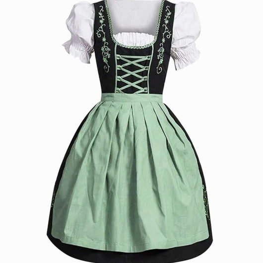 Johanna | Damen Oktoberfest Dirndl Kleid mit Schnürung Schürze Bluse