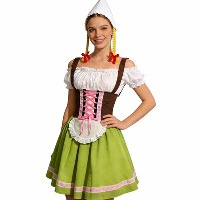 Elisabeth | Damen Oktoberfest Dirndl Kleid mit Schürze und Zipfelmütze