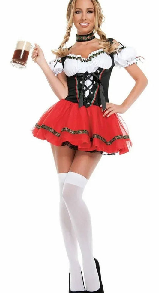 Marie | Damen Oktoberfest Dirndl Kostüm Minikleid Bayerische Tracht