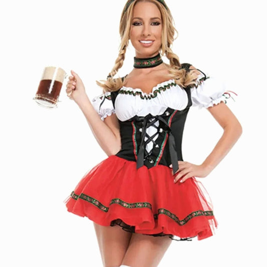 Marie | Damen Oktoberfest Dirndl Kostüm Minikleid Bayerische Tracht