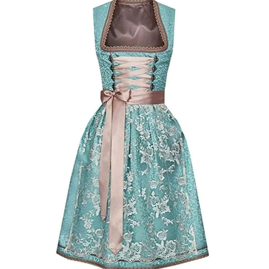 Charlotte | Damen Oktoberfest Dirndlkleid Spitzenrock Trachtenkleid mit Schürze