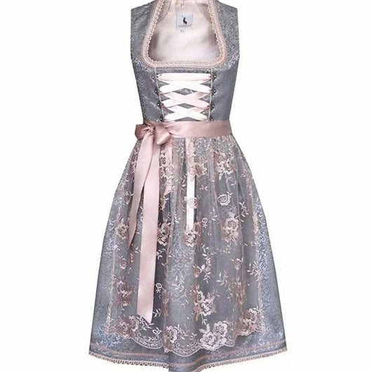 Charlotte | Damen Oktoberfest Dirndlkleid Spitzenrock Trachtenkleid mit Schürze