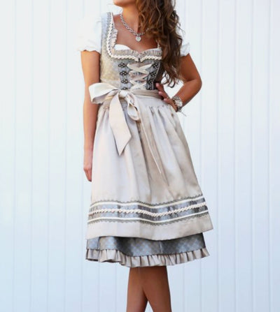 Clara | Damen Oktoberfest Dirndlkleid Trachtenkleid mit Schürze