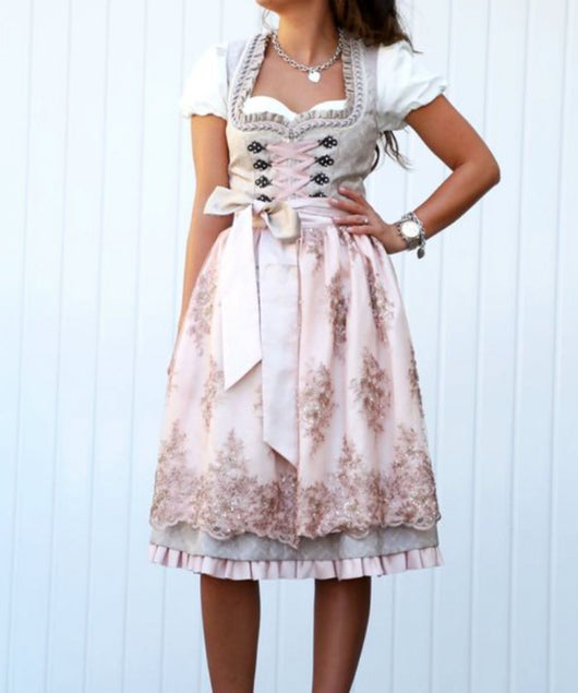 Clara | Damen Oktoberfest Dirndlkleid Trachtenkleid mit Schürze