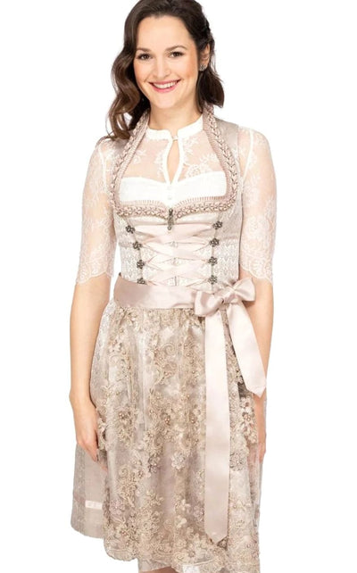 Elisabeth | Damen Oktoberfest Spitzen-Dirndl mit Schürze Trachtenkleid