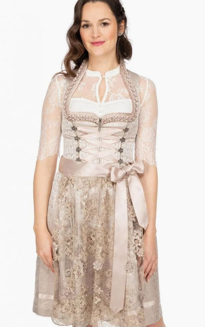 Elisabeth | Damen Oktoberfest Spitzen-Dirndl mit Schürze Trachtenkleid