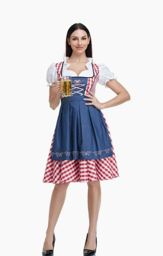 Luisa | Damen Oktoberfest Trachtenkleid Schulterfreies Dirndl-Mini
