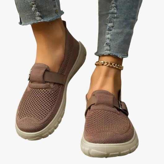 Annika | Damen Orthopädische Atmungsaktive Slip-On Schuhe mit Klettverschluss