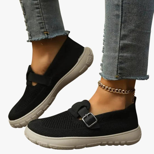 Annika | Damen Orthopädische Atmungsaktive Slip-On Schuhe mit Klettverschluss