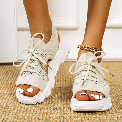 Hannah | Damen Orthopädische Gestrickte Plateau-Sandalen