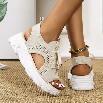 Hannah | Damen Orthopädische Gestrickte Plateau-Sandalen