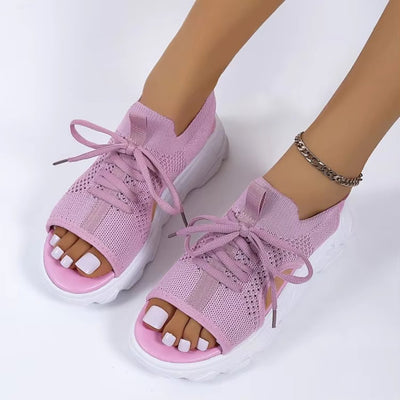 Hannah | Damen Orthopädische Gestrickte Plateau-Sandalen