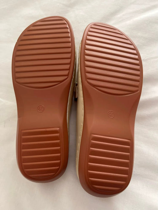 Johanna | Damen Orthopädische Keilabsatz-Slip-on Sandalen mit Metallschnalle