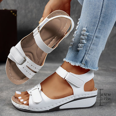 Elisabeth | Damen Orthopädische Klettverschluss-Komfortsandalen Keilabsatz
