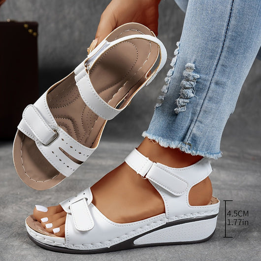 Elisabeth | Damen Orthopädische Klettverschluss-Komfortsandalen Keilabsatz