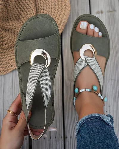 Elisabeth | Damen Orthopädische Komfort-Sandalen mit Metallschnalle Fußgewölbestütze
