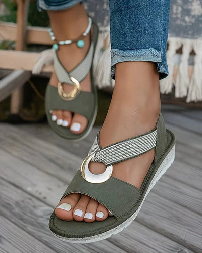 Elisabeth | Damen Orthopädische Komfort-Sandalen mit Metallschnalle Fußgewölbestütze